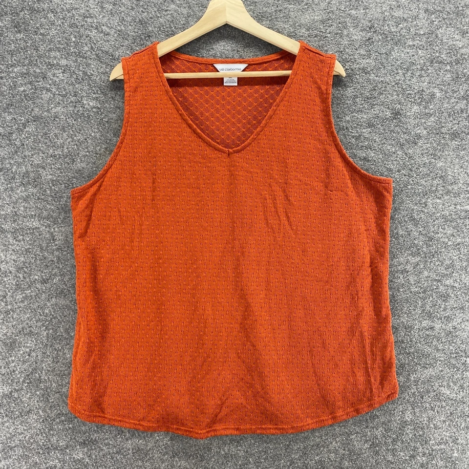 Camiseta sin mangas Liz Claiborne para mujer 2XL roja cuello en V sin mangas correa ancha pulóver informal Foto 1 de 4