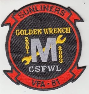 VFA-81 SUNLINERS 2001 - 2003 CHIAVE DORATA CSFWL PATCH - Foto 1 di 1