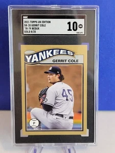 2021 Topps UK Edition Gerrit Cole 1978-79 Redux Gold /25 Case Hit!!! SGC10 POP 1 - Picture 1 of 2