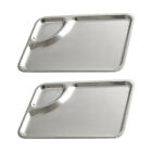  2 Pcs Stainless Chips Plate Plates for Kids French Fries Chicken Aldult