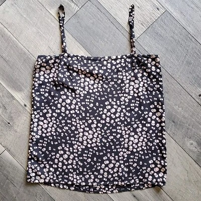 Winter Kate Camisole 100% Vintage Silk M Black Beige Layers Polka Dots - Image 1 of 4