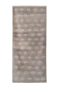 Vintage Midcentury Karapinar Floral Brown Wool Rug - Picture 1 of 12