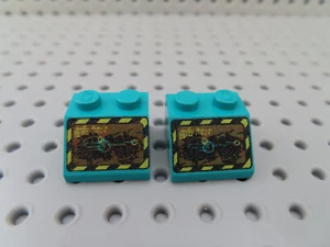 LEGO 2 x Schrägstein 3039px15 türkis 2x2 bedr. Rock Raider 4970 4970 4980 4990 - Bild 1 von 1