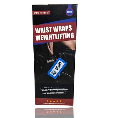SKDK Wrist Wraps-Weightlifting 18"-Black With Red Stripes. Bid-NS-9 - Image 1 of 4