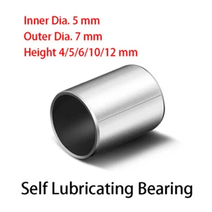 ID*OD 5mm*7mm Cuscinetto Autolubrificante Composito Boccola Albero Manicotto Acciaio Orso - Foto 1 di 12