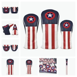 PRG Golf Originals Captain America USA Madera Y Putter Headcovers Etc. - Imagen 1 de 15