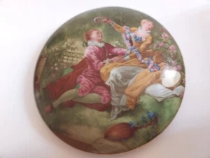 Vintage Limoges PORZELLAN TRINKET BOX / PILLENBOX bemalt gold und blumen - Bild 1 von 17