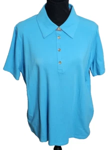 Jones New York Signature Women's Short Sleeve Polo Shirt Cameo Blue Size 2X - Picture 1 of 5