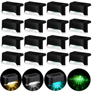 LED Solar Deck Lights Outdoor Garden Patio Pathway Stairs Step Fence Wall Lamp - Picture 1 of 37