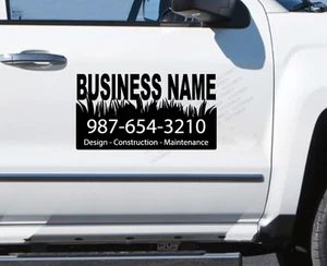 Business Name Landscape sign Construction lawn mow Gardening Decal Truck viny C2 - Picture 1 of 3