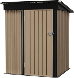 5 x 3 FT Storage Shed Waterproof Metal Garden Shed w/ Lockable Door Utility Tool - Picture 1 of 4