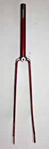 Vintage Schwinn Touring Road Bike Fork 27" 1" Threaded 255mm Red Steel Fast Ship - Picture 1 of 21
