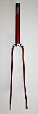 Vintage Schwinn Touring Road Bike Fork 27" 1" Threaded 255mm Red Steel Fast Ship - Image 1 of 4