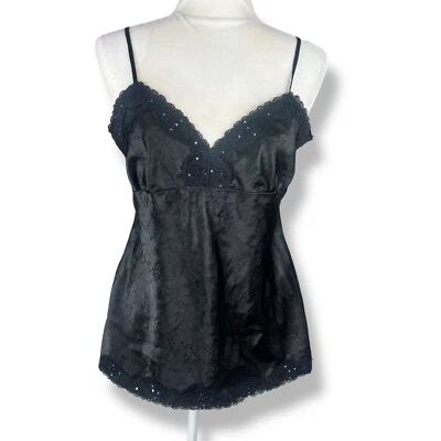 Camiseta sin mangas Babydoll para mujer talla mediana negra encaje coqueta oscura caprichosa hada vampiro Foto 1 de 4