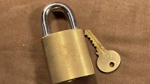 Vintage Brass Wilson Bohannan UPS Logo Company Private Label WB Padlock - Picture 1 of 11