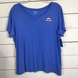 Nueva camiseta de día Columbia Bluebird relajada esquina de nuevo agua ondulada para mujer Plus 3X - Imagen 1 de 6