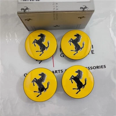 ➦Ferrari➦ Juego de tapacubos centrales de rueda amarillos 488 458 430 F12 GTC4 340066 Foto 1 de 2