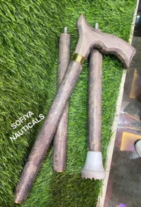 Bastón de madera con bastón tallado en cuero ligero mango cómodo regalo - Imagen 1 de 6