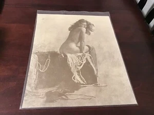 Mujer R. Hendrickson estampado sepia desnudo vintage - Imagen 1 de 1