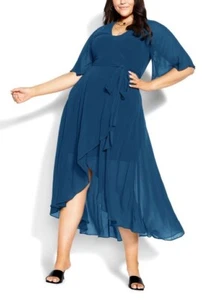 CITY CHIC Enthrall Me Maxi Dress in Jade Plus Size XXS/12 NWT - Picture 1 of 5