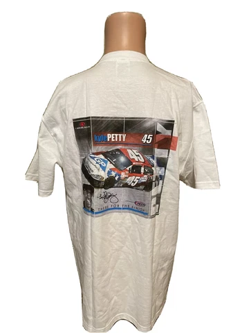 NEW Men’s Vintage Hanes Kyle Petty CARBORUNDUM Racing White Shirt Size Large Cover