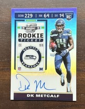 2019 Panini Contenders DK METCALF Optic ROOKIE TICKET SILVER  ON CARD AUTO!