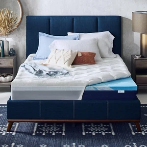 Cooling Comfort Gel Memory Foam Dual Layer Mattress Topper, 4 Inch, Queen Size, - Picture 1 of 8