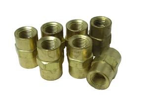 (NEW - Lot of 7) 312-BF-4HP Brass 1/4" Female / Female Coupler - Picture 1 of 3