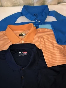 Lot of 3 Fila, Bolle' Oakley Golf S/S Golf Shirts Size L - Picture 1 of 22