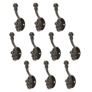10 ganchos para sombrero y abrigo de extremo de bola de hierro fundido estilo antiguo W30 mm x H95 mm negro - Imagen 1 de 7
