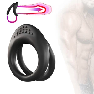 Male Scrotum Testicle Squeeze Ring Cage-Penis Stretcher Enhancer Men Delay Ball - Picture 1 of 11