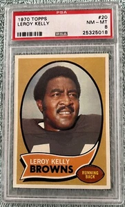1970 Topps Leroy Kelly #20 **** PSA-8 (NM-MT) **** "Centered!" "Beautiful Card!" - Picture 1 of 2