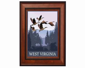 West Virginia Geese Flying Poster Art Framed Poster Art 20x 30 - Picture 1 of 1