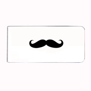 Metal Money Clip Bills Card Metal Holder Clip Rectangle Cool Mustache D7 - Picture 1 of 1