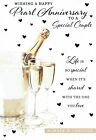 30th ANNIVERSARY CARD, Pearl To a Special Couple Champagne Design