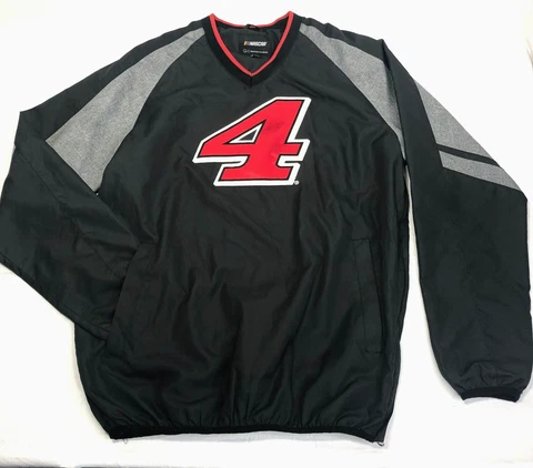 Nascar Kevin Harvick Pull Over Wind Breaker #4 with Size Zipper Elastic Bottom Cover