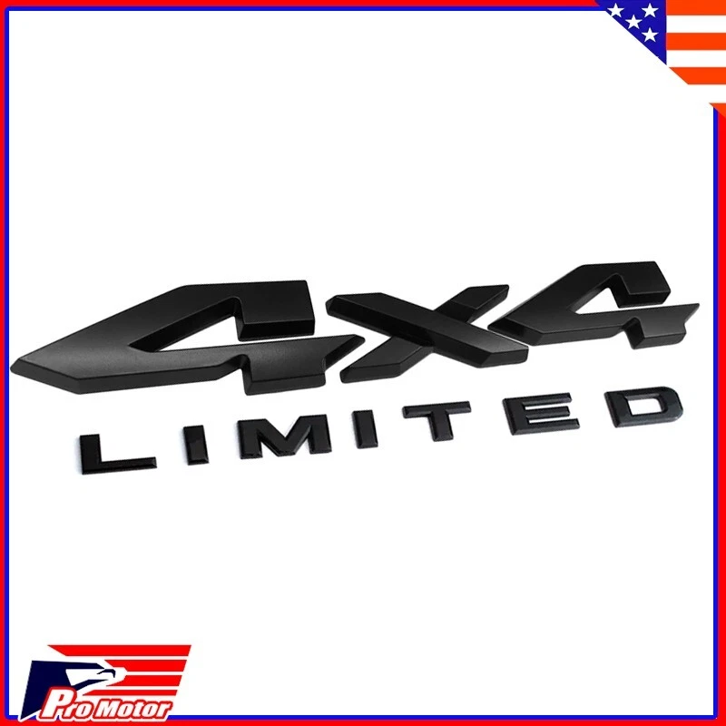 Placa de identificación 3D negro mate 4x4 LIMITADA insignia emblema camión SUV capó maletero guardabarros Foto 1 de 3