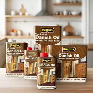 Rustins El Aceite Danés Original, para todo tipo de madera, acabado natural todos los tamaños - Imagen 1 de 12