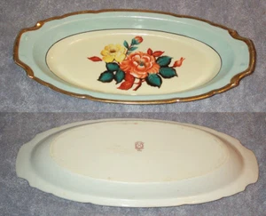 Beautiful NORITAKE M Hand Painted Roses Celery Dish Heavy GOLD Trim 11.5" - Picture 1 of 1