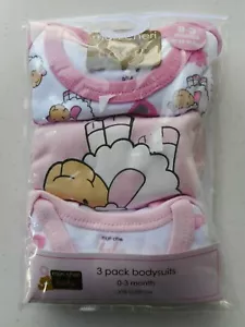 Baby Infant Newborn Girls Bodysuit Creepers One-piece 3 Pack Size 0-3 Months - Picture 1 of 4
