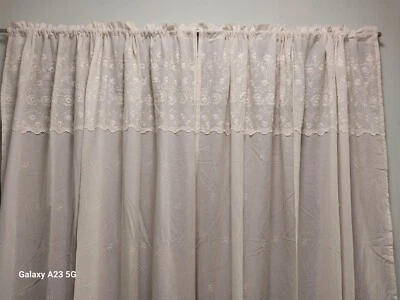 Cortinas de bolsillo Martha Stewart Rod - Blanco roto - 84" de largo - ¡Muy bonito! Foto 1 de 4
