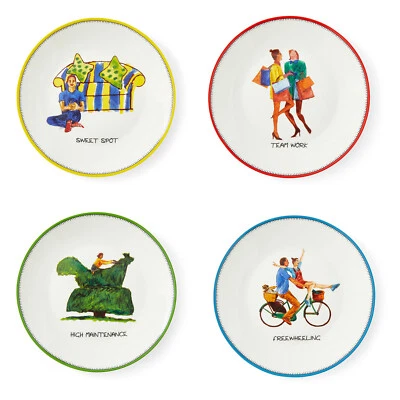 Kit Kemp for Spode - Doodles Set of 4 Tidbit Plates in Gift Box - Image 1 of 4