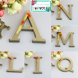 26 Alphabet Letters Mirror Wall Stickers Mirror Effect Art Decor Acrylic Decor - Picture 1 of 74