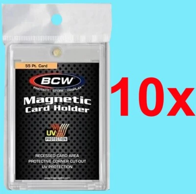10 BCW 55 pt MAGNETICS UV Safe Card Holder Case Sports Trading Storage Display - Image 1 of 2