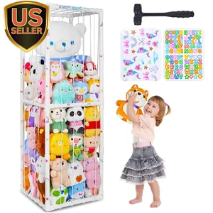 Stuffed Animals Storage Zoo Thicken PVC Tube Kids Toy Storage Organizer with ... - Picture 1 of 1