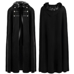 Renaissance Double-Breasted Fur Collar Cloak - Picture 1 of 10