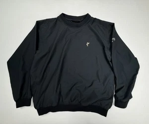 Ashworth Golf Long Sleeve Windbreaker Black Pullover Pockets Men's M - Picture 1 of 14