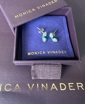 Pendientes Monica Vinader Doble Lágrima Turquesa Nuevos con caja y bolsa de regalo Foto 1 de 4