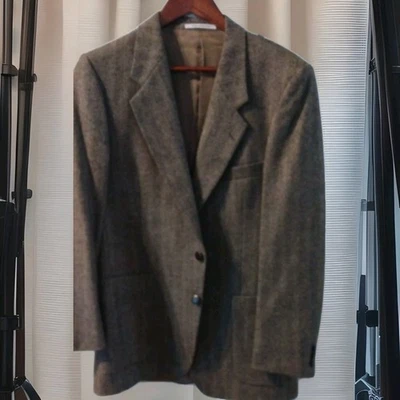 Yves Saint Laurent Sport Coat Blazer Jacket Mens 40R Brown Pure New Wool Vtg - Image 1 of 4