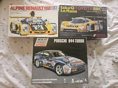 Lotto 3 modellini auto Tamiya / Maquette 1/24 vintage (Porsche 944 Turbo, Alpine - Immagine 1 di 4